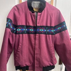 Vintage Rare L/G PINK/FUCCIA Aztec Santa Fe Southwestern Jacket David James